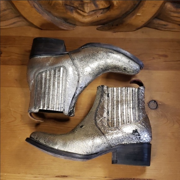 Freebird Salamanca Gold Metallic Ankle Boots 8 - Picture 5 of 7